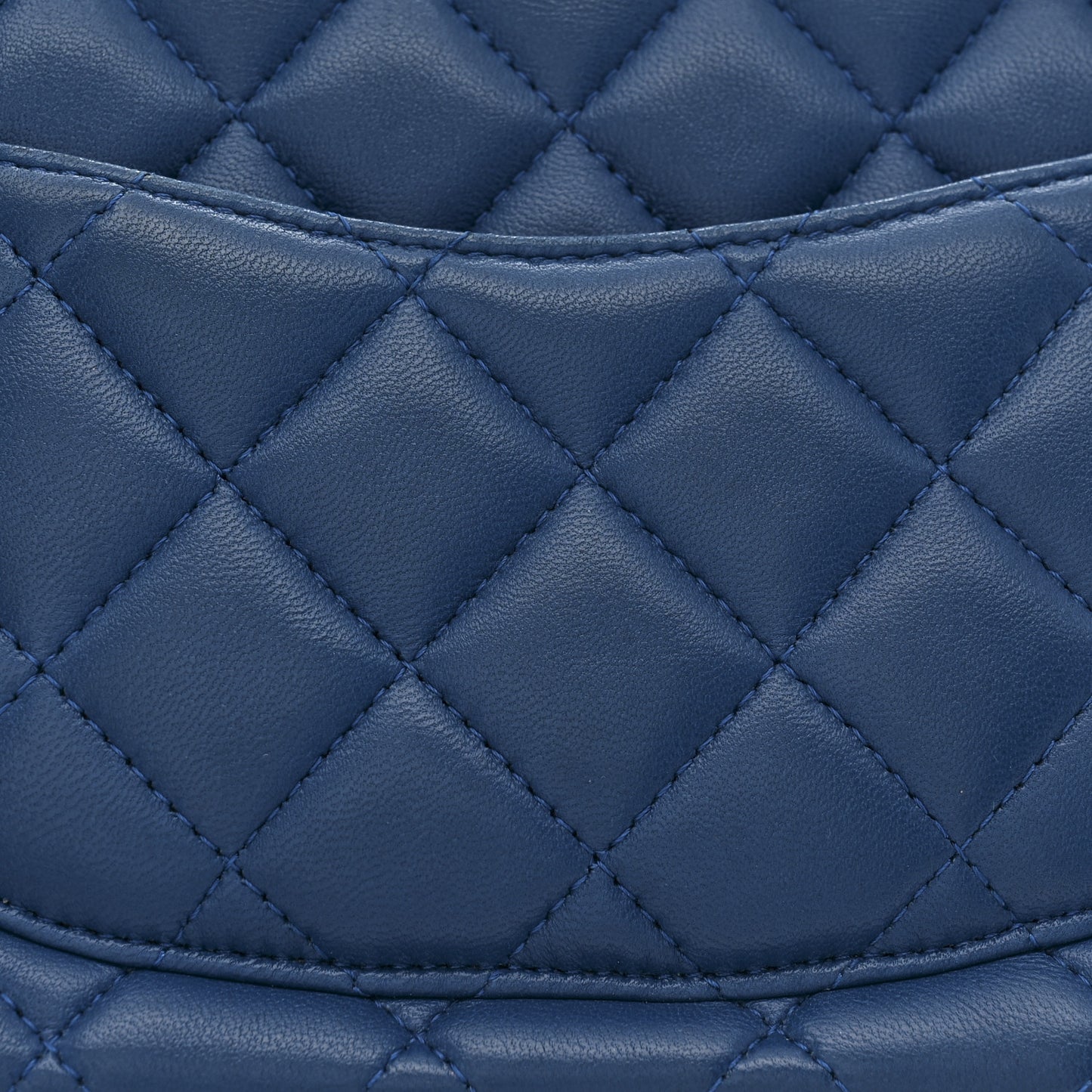 Lambskin Quilted Mini Square Flap Dark Blue