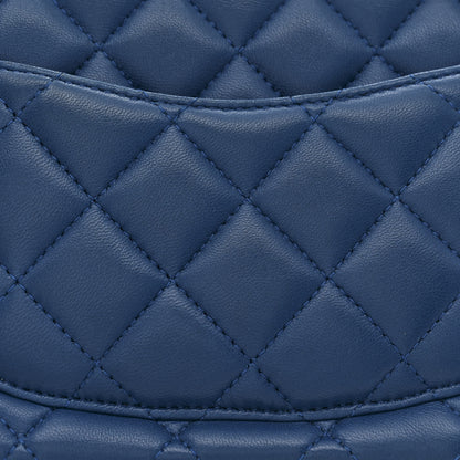 Chanel Lambskin Quilted Mini Square Flap Dark Blue 12 of 13