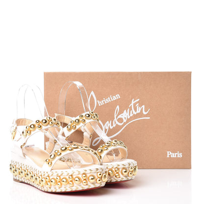 Christian Louboutin Shiny Nappa Rondaclou 60 Platform Sandals 36 Latte 9 of 9