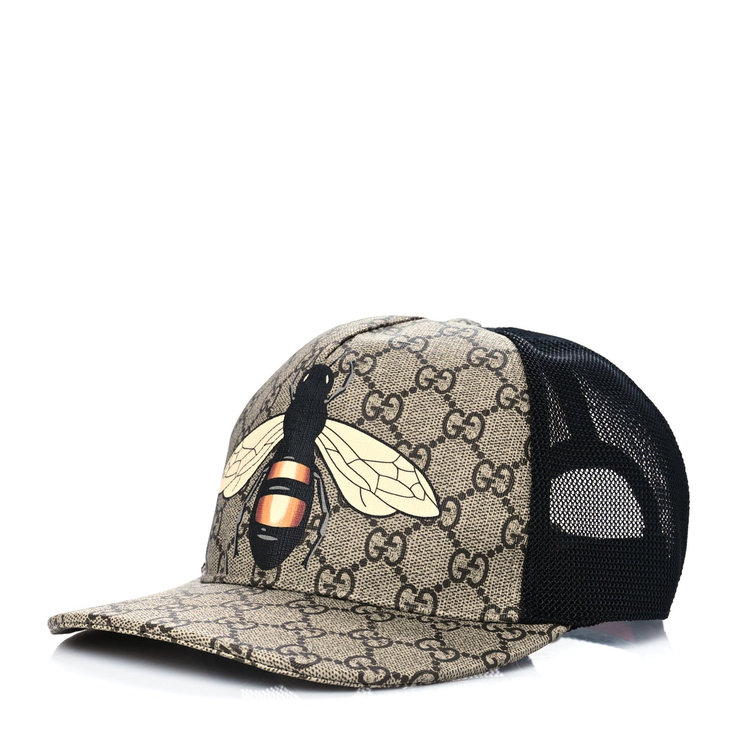 GG Supreme Monogram Bee Print Baseball Hat M Beige