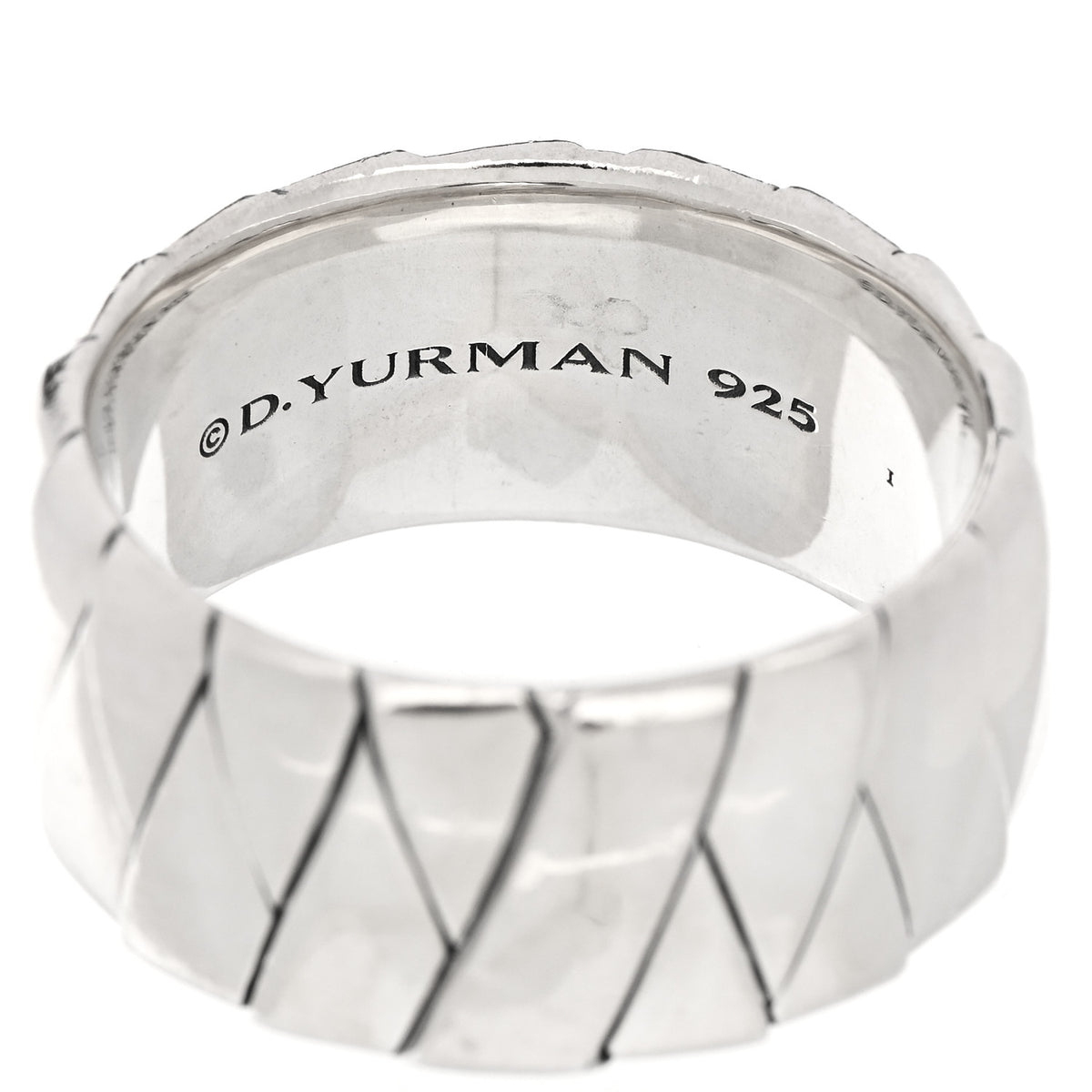 David Yurman Sterling Silver Wide Band Ring 69 12.5 4 of 4