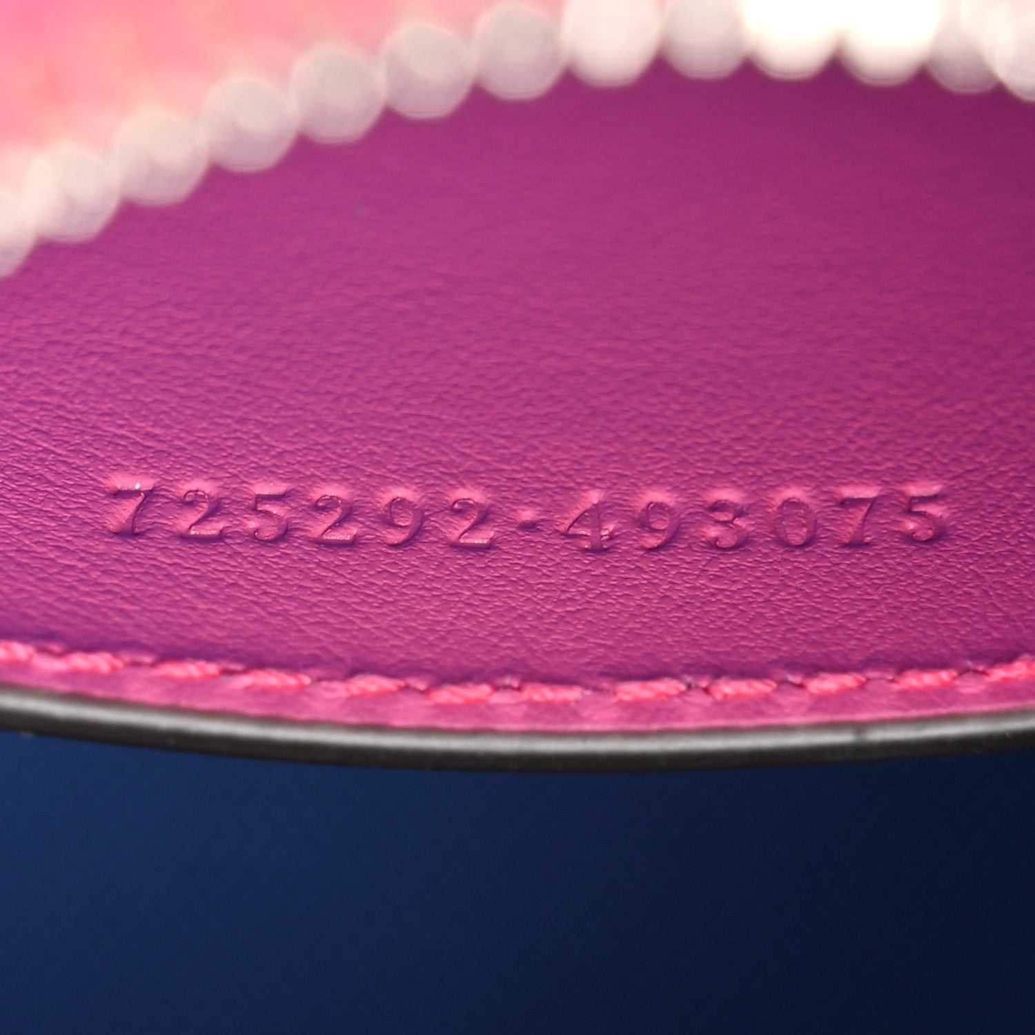 Gucci Calfskin GG Tennis Bi-Color Embossed Mini Duffle Bag Modern Fucsia Modern Blue 7 of 10