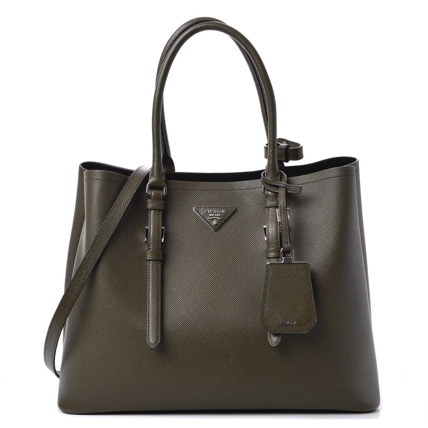 Saffiano Cuir Medium Double Bag Militare