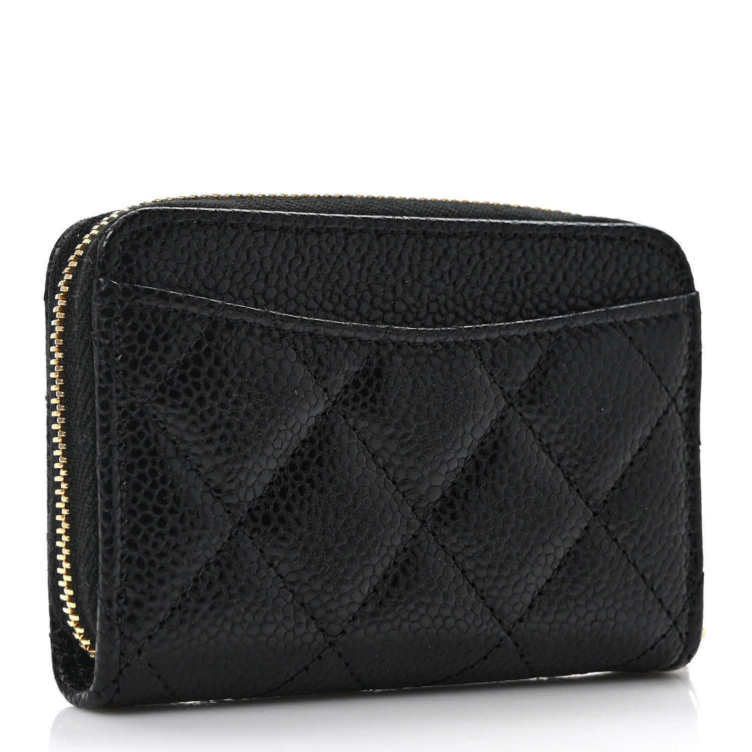 Chanel Caviar Quilted Zip Coin Purse Black 3 of 8