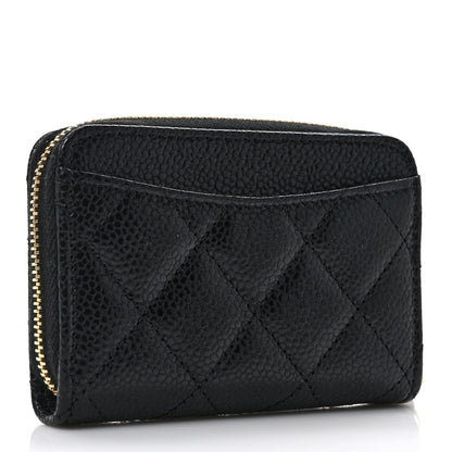 Chanel Caviar Quilted Zip Coin Purse Black 3 of 8