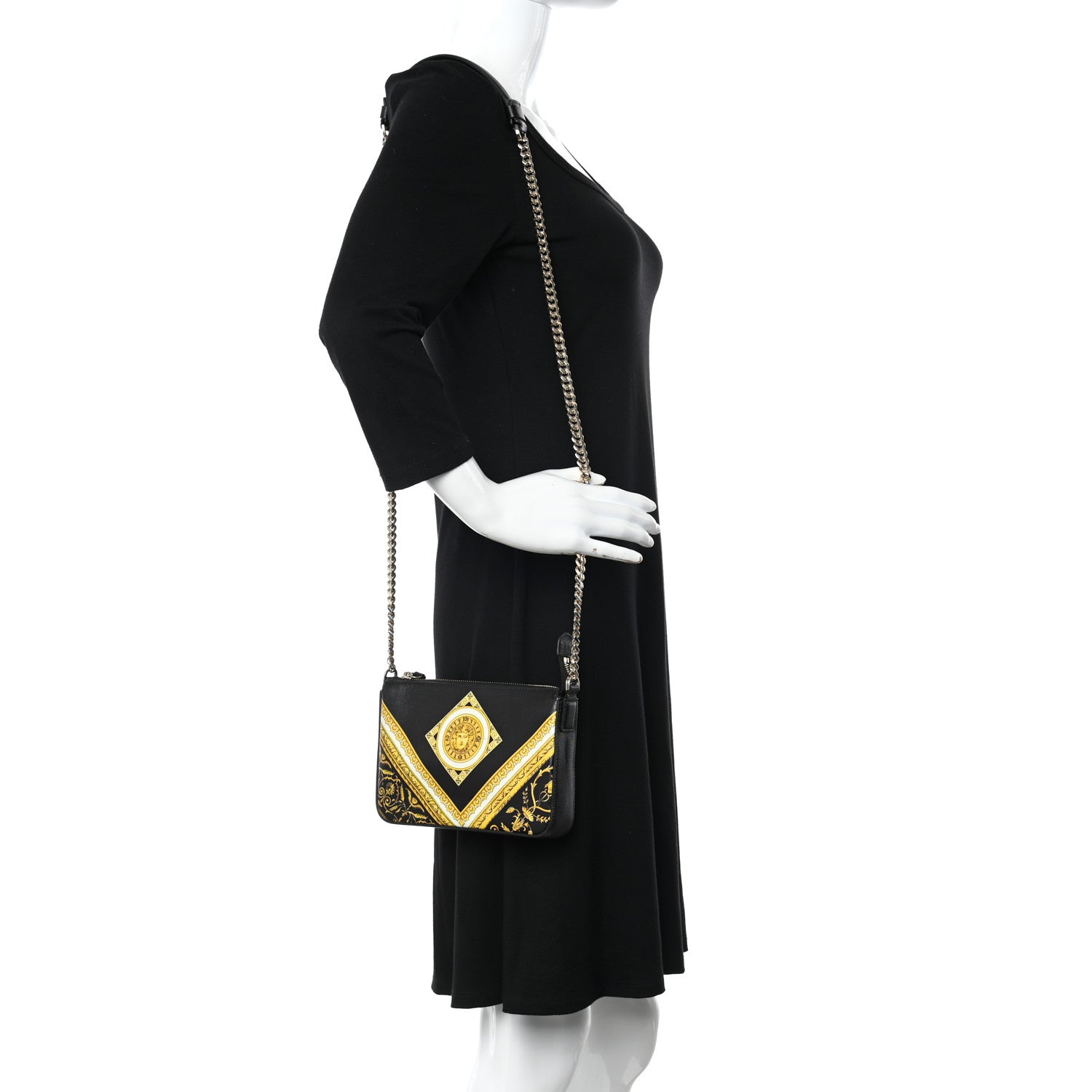 Versace Saffiano Baroque Print La Medusa Crossbody Black 2 of 10