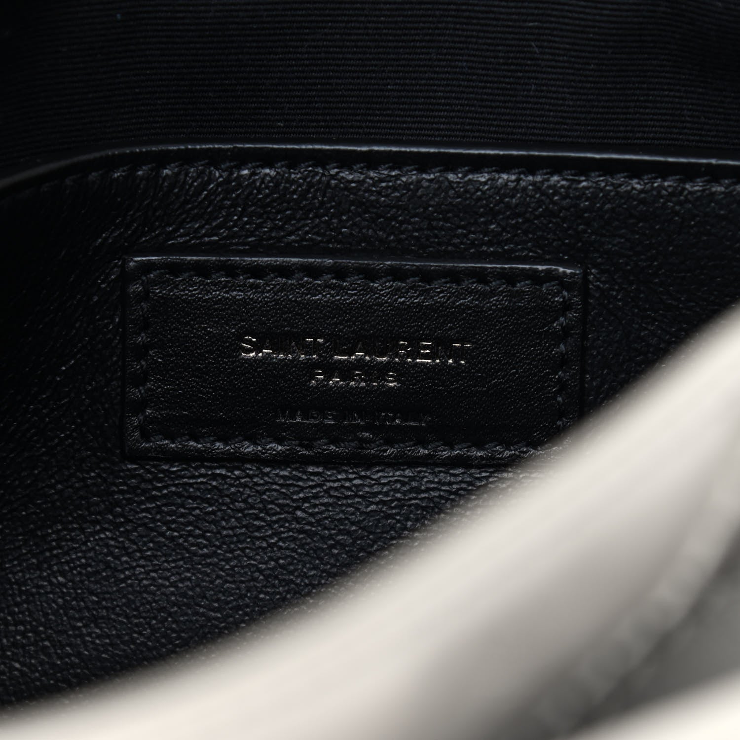 Saint Laurent Crinkled Calfskin Matelasse Monogram Baby Niki Chain Satchel Ivory 6 of 10