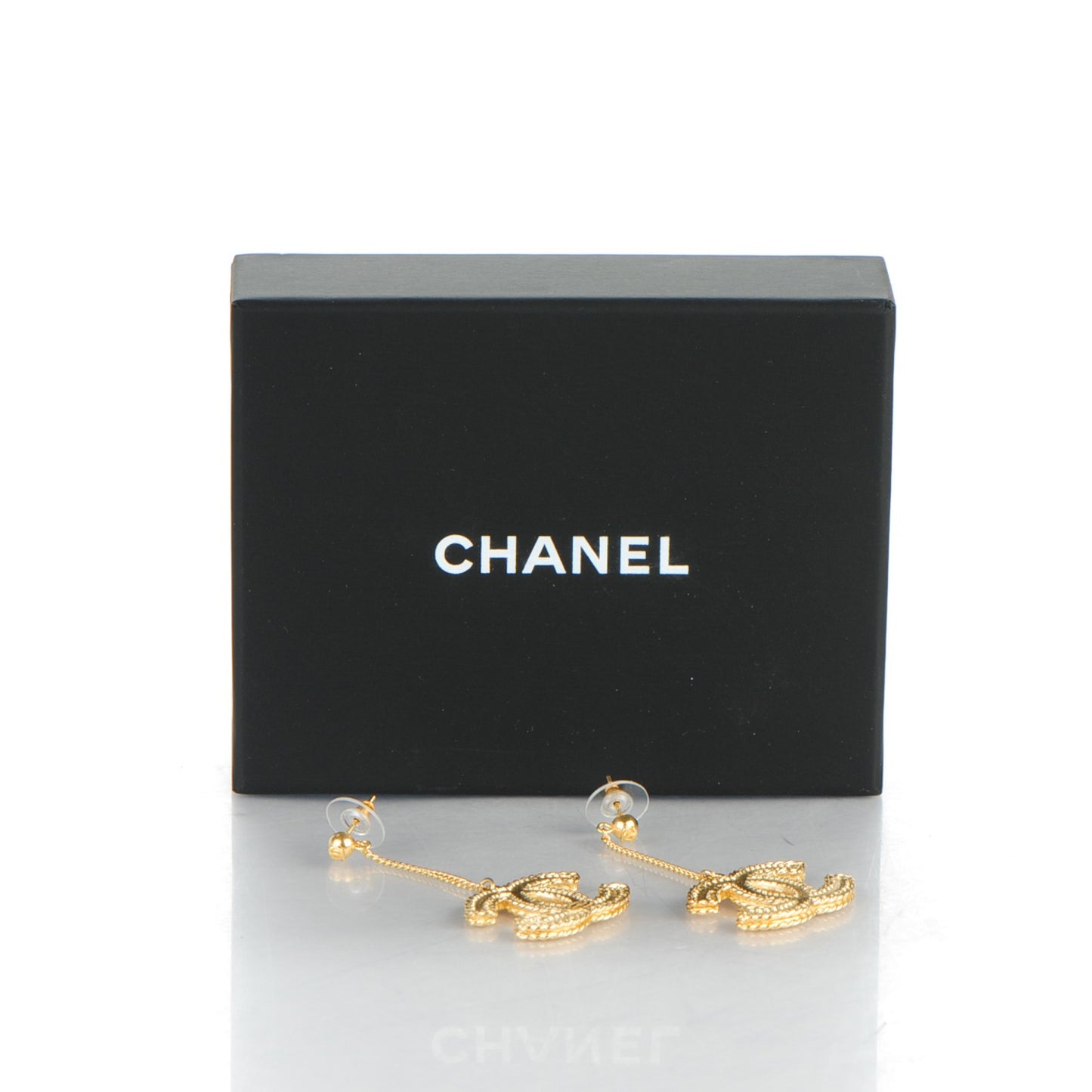 CC Drop Earrings Matte Gold