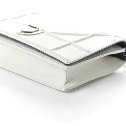 Christian Dior Grained Calfskin Diorama Wallet on Chain Pouch White 7 of 9