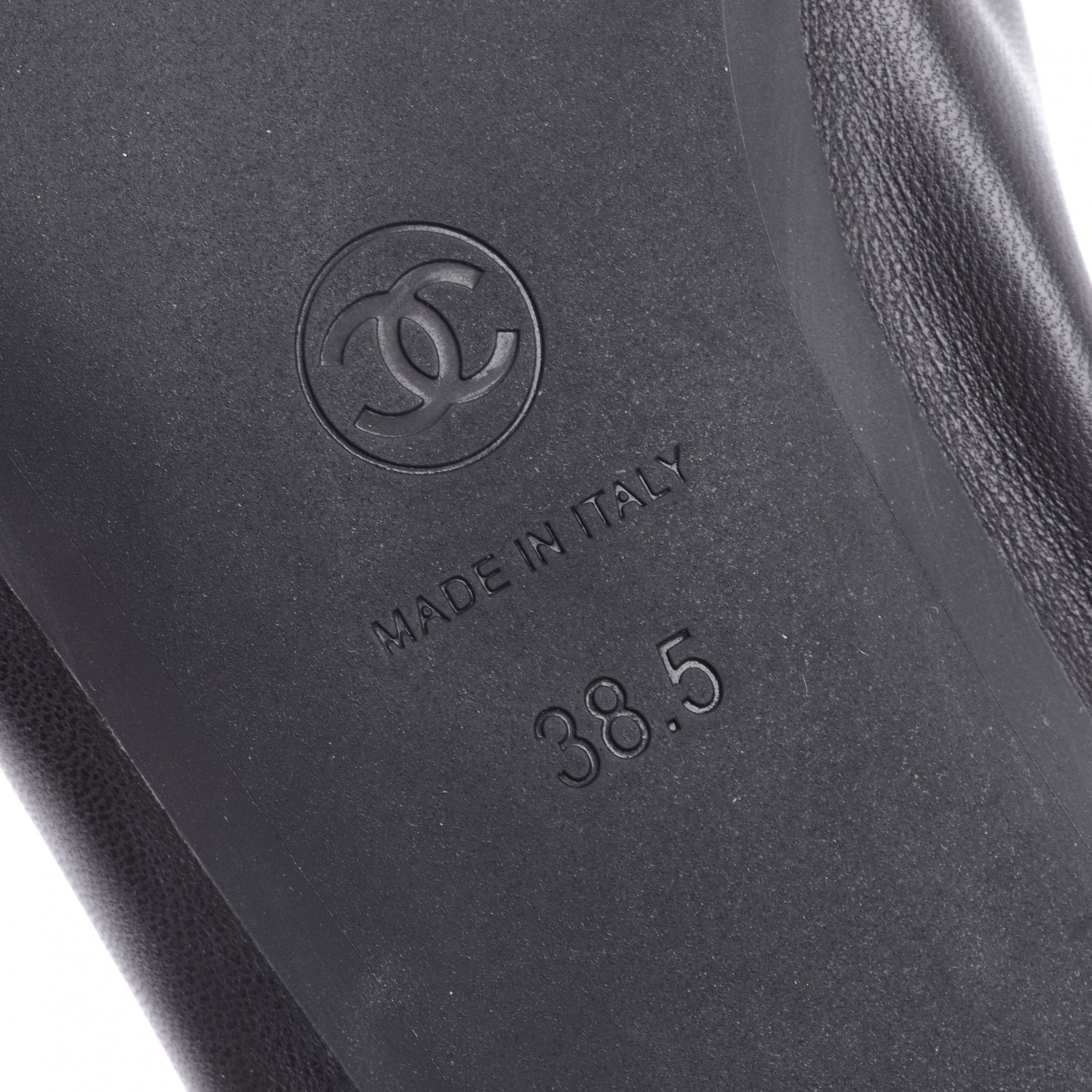 Chanel Leather CC Ballet Flats 38.5 Black 7 of 7