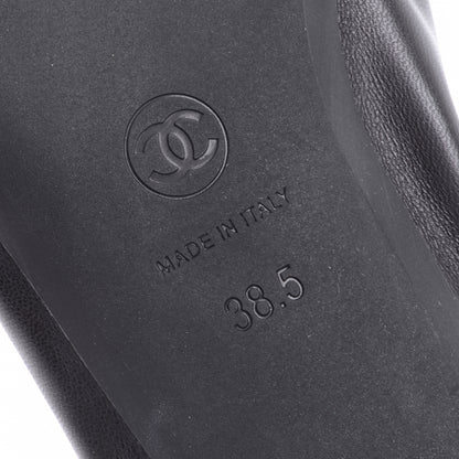 Chanel Leather CC Ballet Flats 38.5 Black 7 of 7