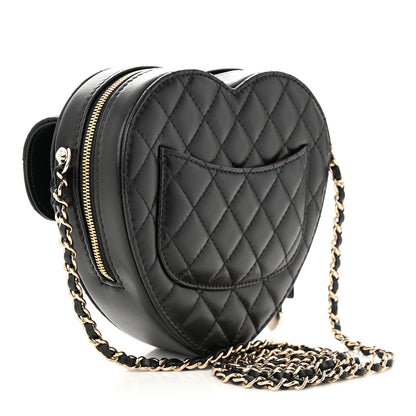Chanel Lambskin Quilted CC In Love Heart Bag Black 3 of 10