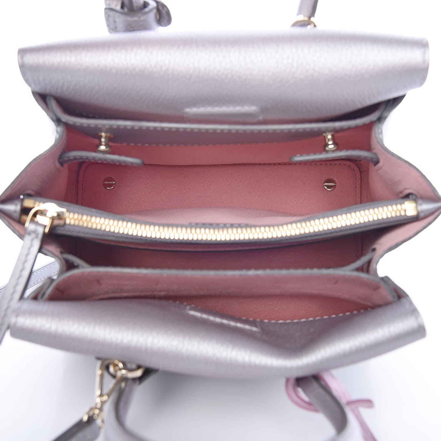 MCM Metallic Grained Calfskin Mini Milla Tote Spike Silver 5 of 9