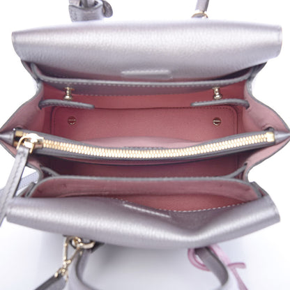 MCM Metallic Grained Calfskin Mini Milla Tote Spike Silver 5 of 9