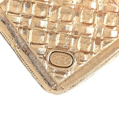 Chanel Pearl Crystal CC Square Earrings Gold 4 of 5