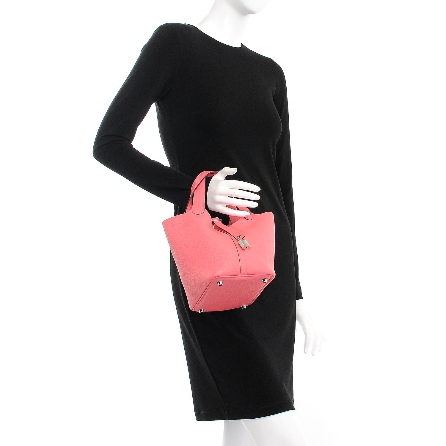Hermes Taurillon Clemence Picotin Lock 18 PM Rose Azalee 236553