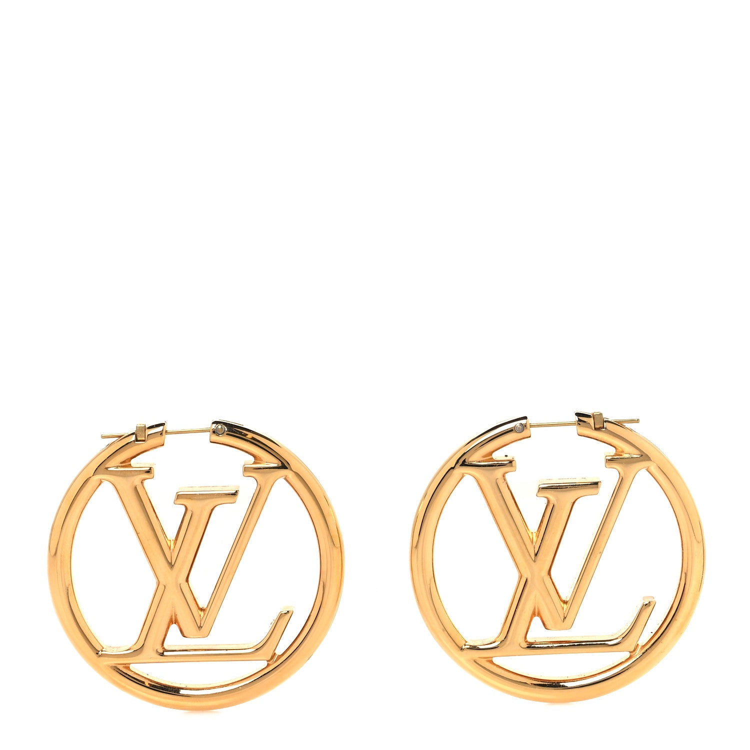 Louis Vuitton Metal Louise Hoop Earrings Gold 1 of 5