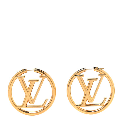 Louis Vuitton Metal Louise Hoop Earrings Gold 1 of 5