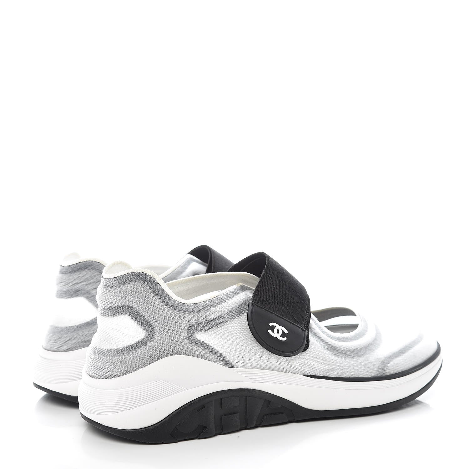 Chanel Mesh Lycra CC Sneakers 39.5 Black 4 of 7