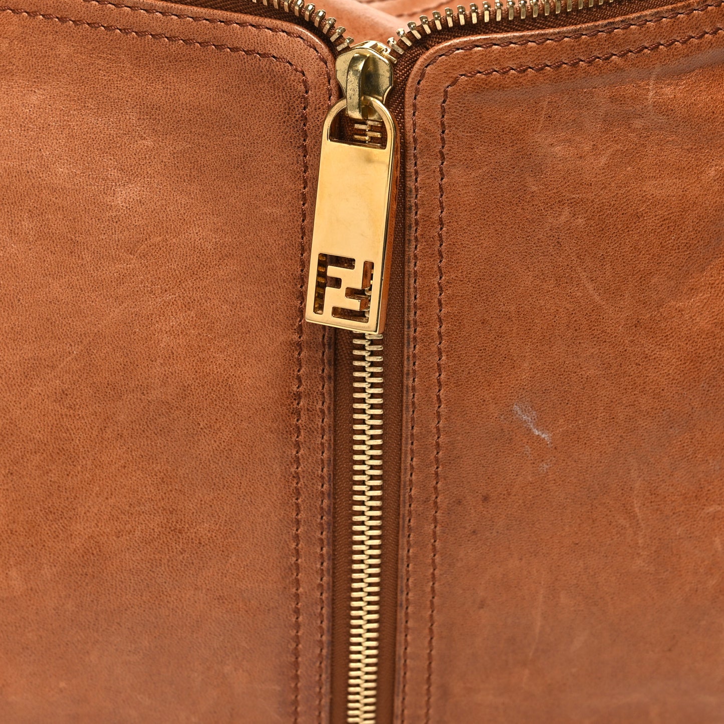Sheepskin Zipper Hobo Brown