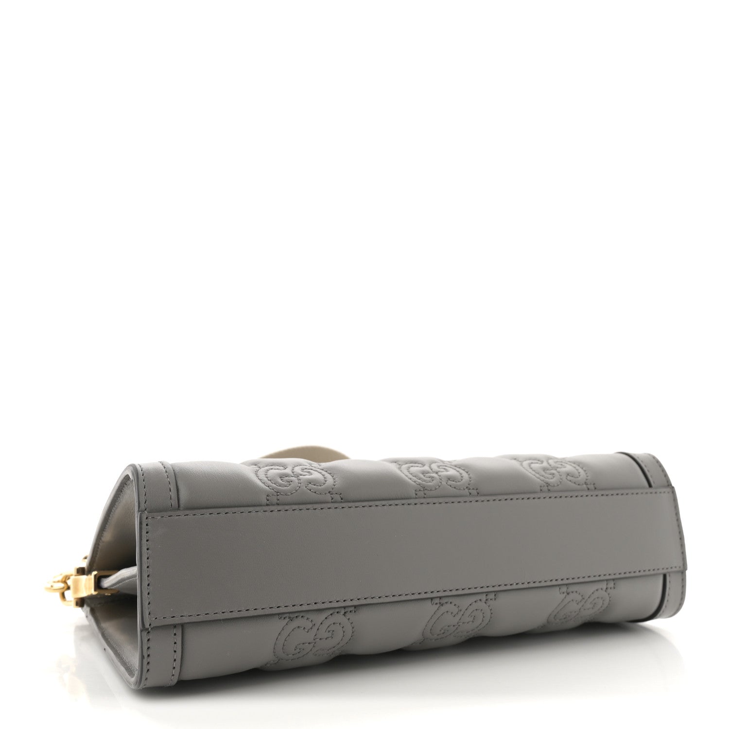 Gucci Calfskin GG Matelasse Small Slim Chain Shoulder Bag Dusty Grey Natural 4 of 10