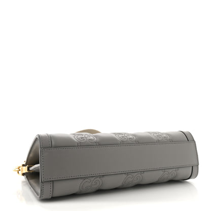 Gucci Calfskin GG Matelasse Small Slim Chain Shoulder Bag Dusty Grey Natural 4 of 10