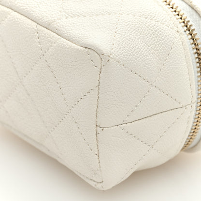 Chanel Caviar Quilted Mini Top Handle Vanity With Chain White 9 of 9