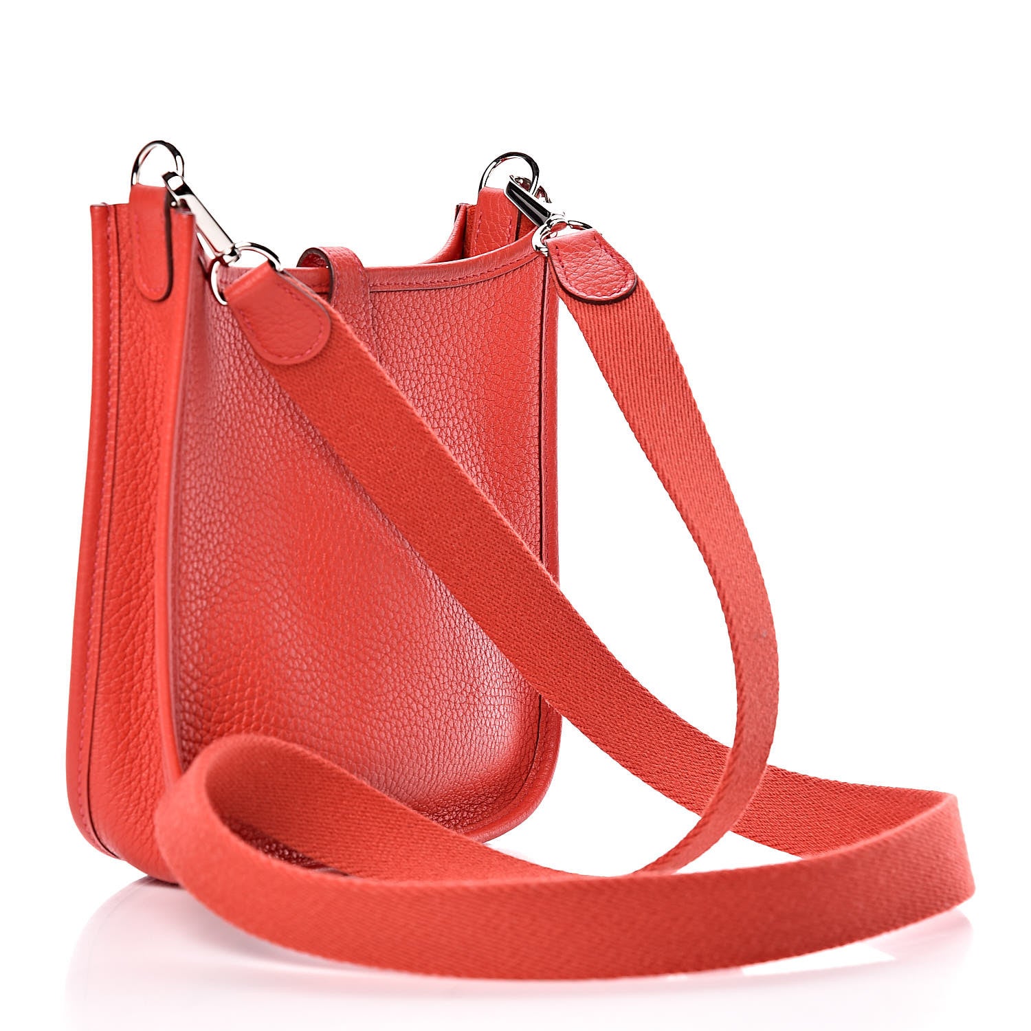 Hermes Taurillon Clemence Evelyne TPM Rouge Casaque 3 of 12