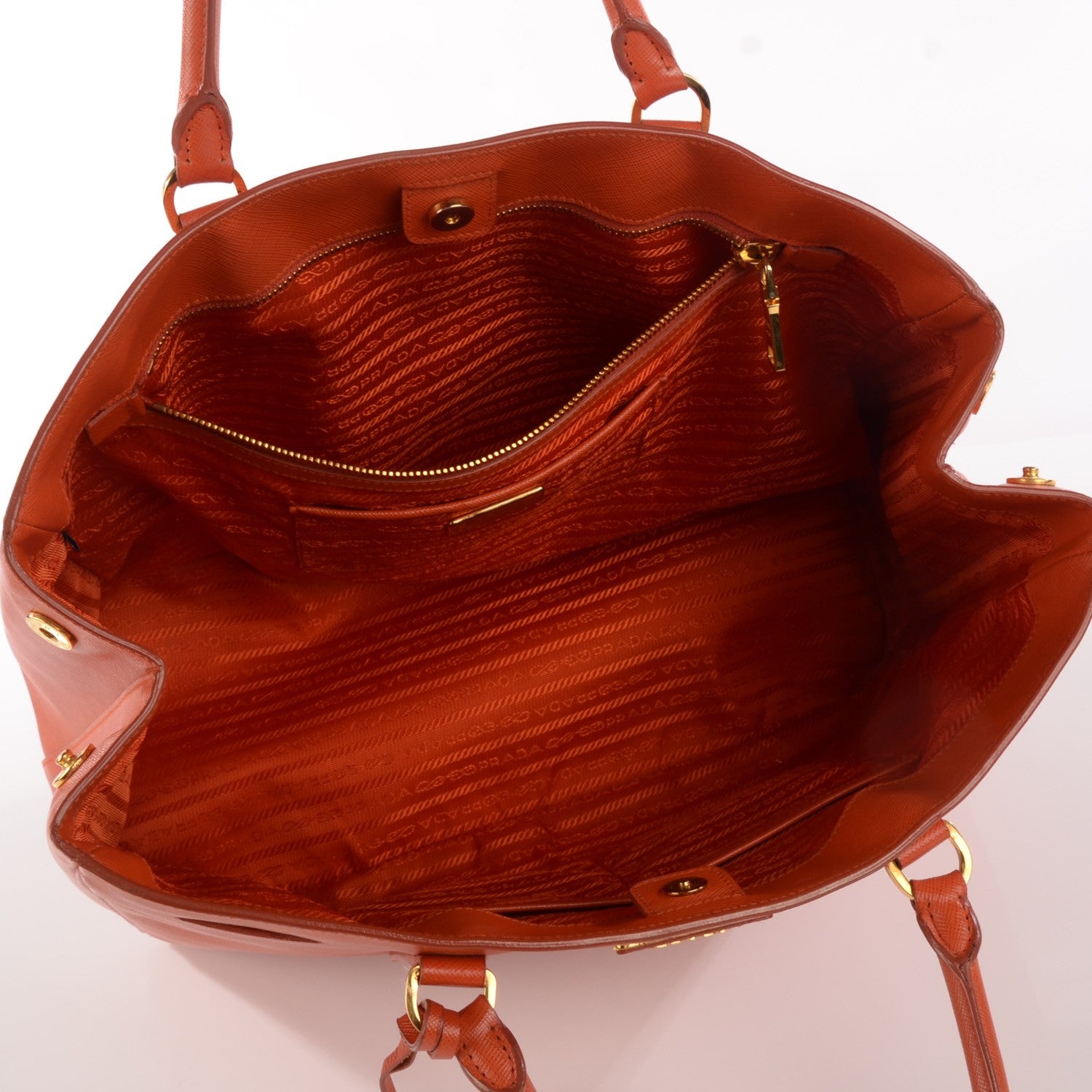 Prada Saffiano Lux Large Tote Papaya 5 of 10