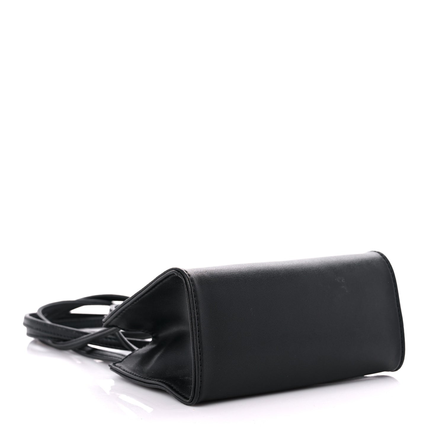 Vegan Leather Small Shopping Bag Black