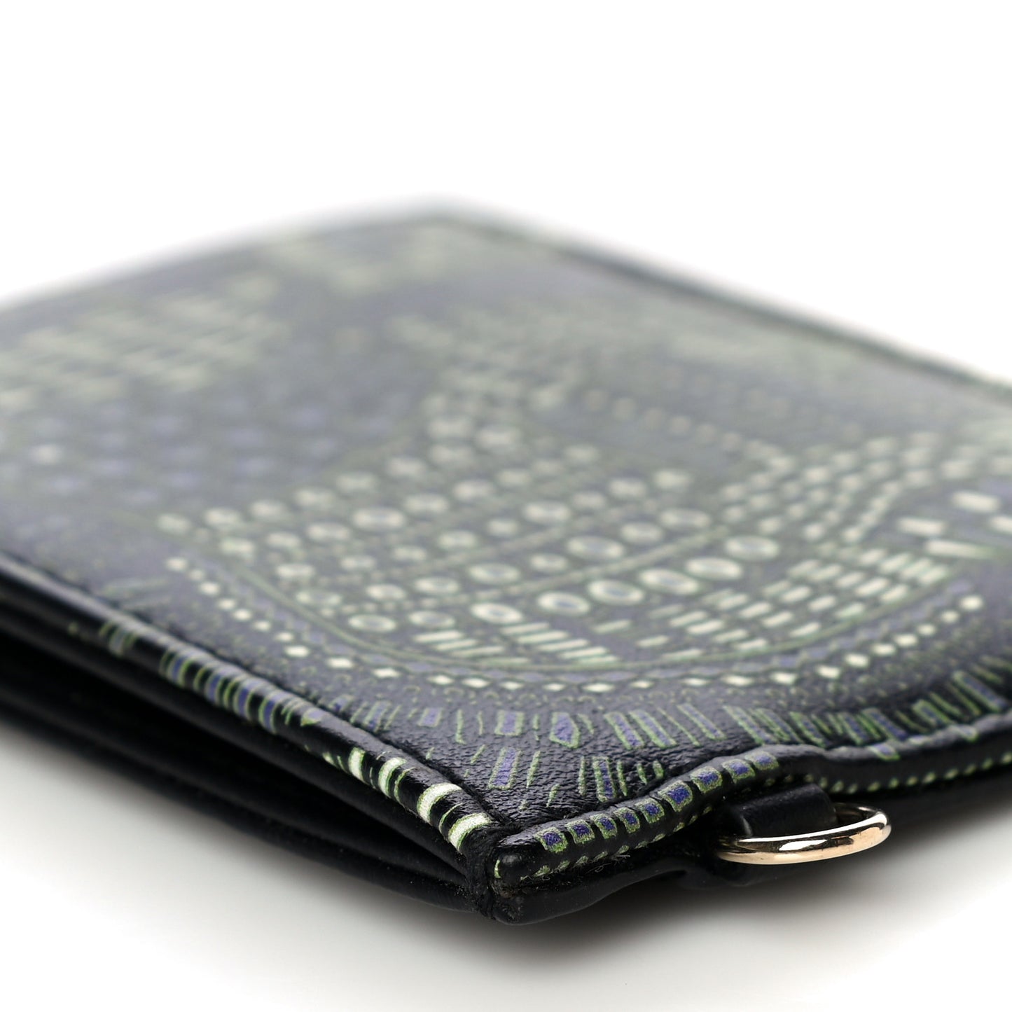 Calfskin Animals Card Holder Green