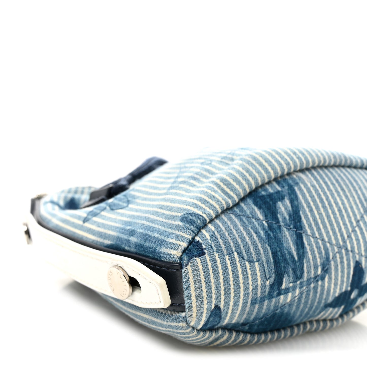 Hickory Stripes Denim Monogram Watercolor Sac Marin BB Blue