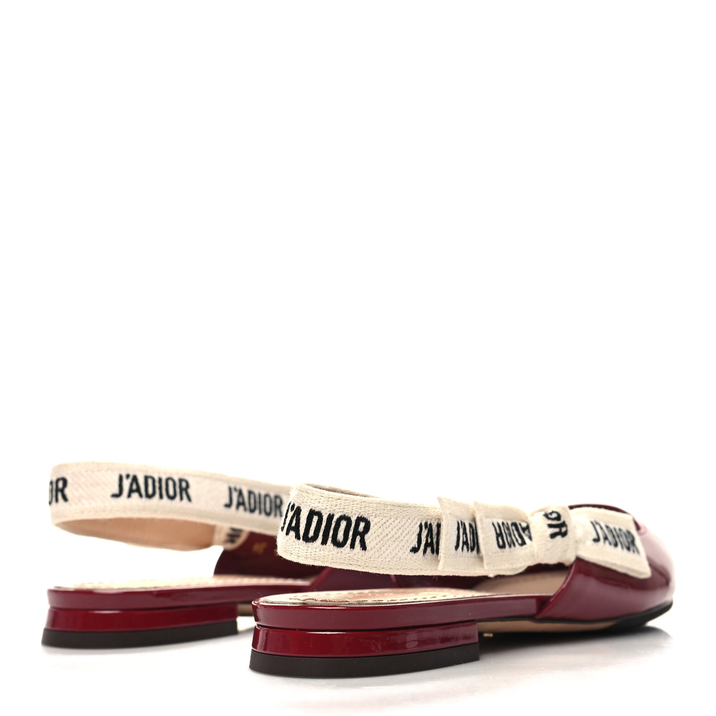 Patent Ribbon J'Adior Slingback Ballet Flats 35 Scarlet