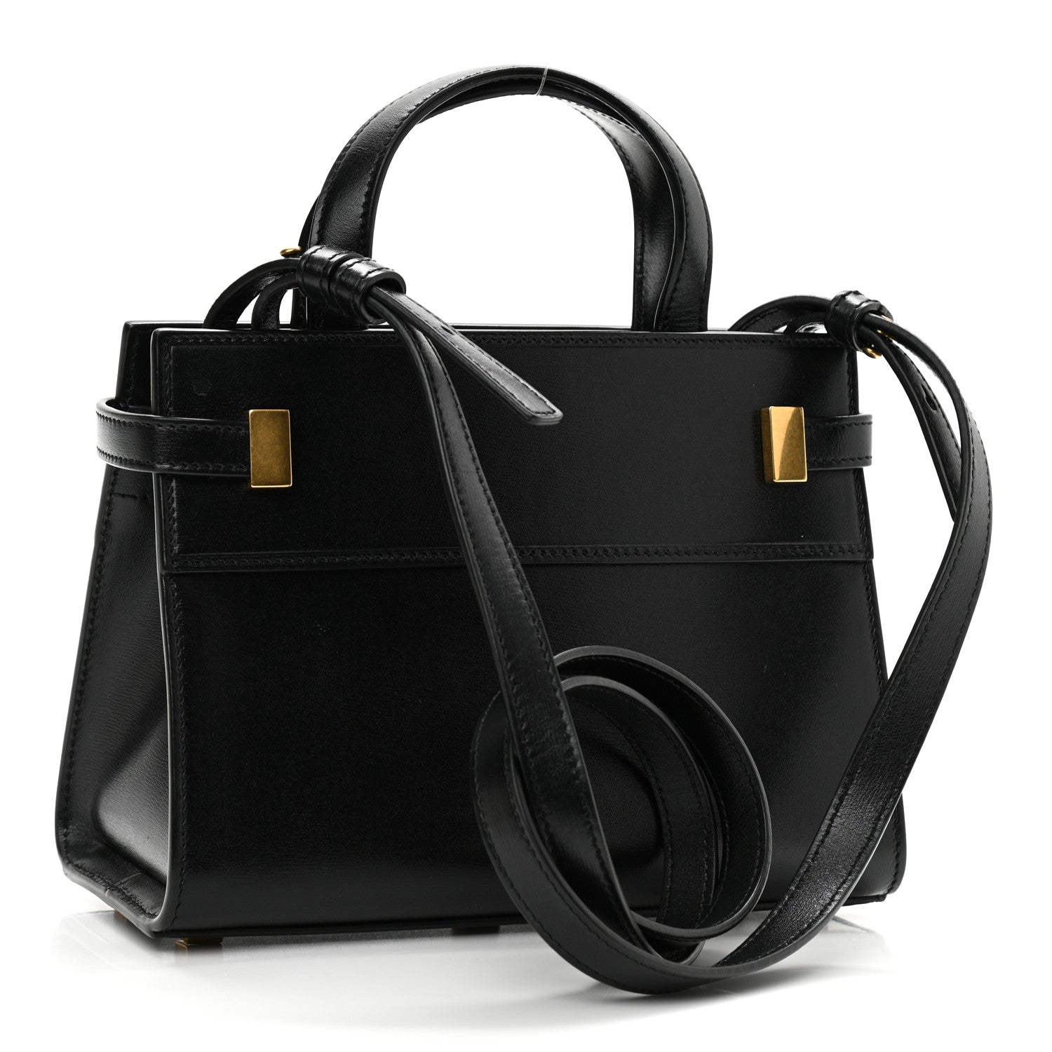 Saint Laurent Smooth Calfskin Manhattan Nano Shopper Tote Black 2 of 8