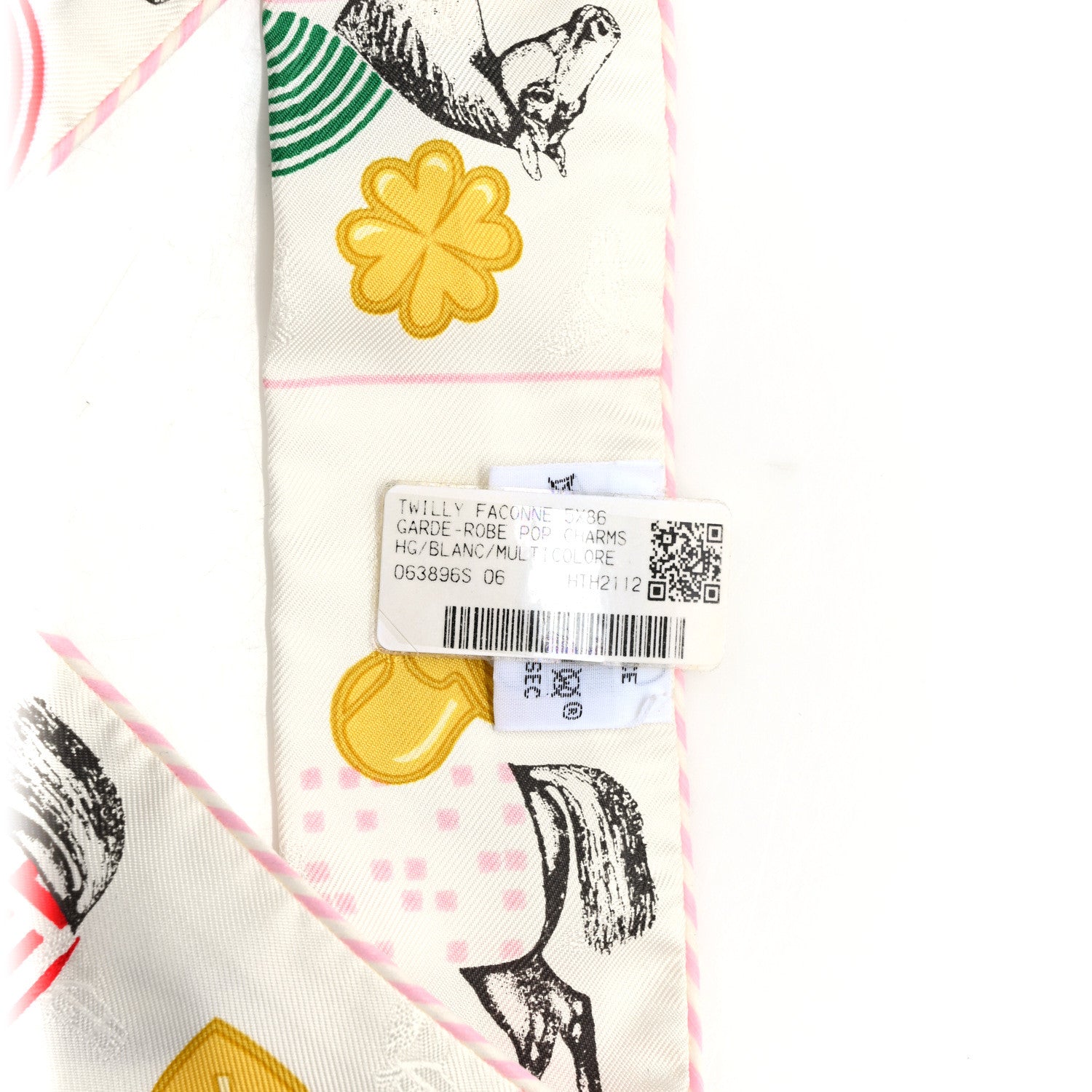 Hermes Silk Garde Robe Pop Charms Twilly White Multicolor 4 of 4