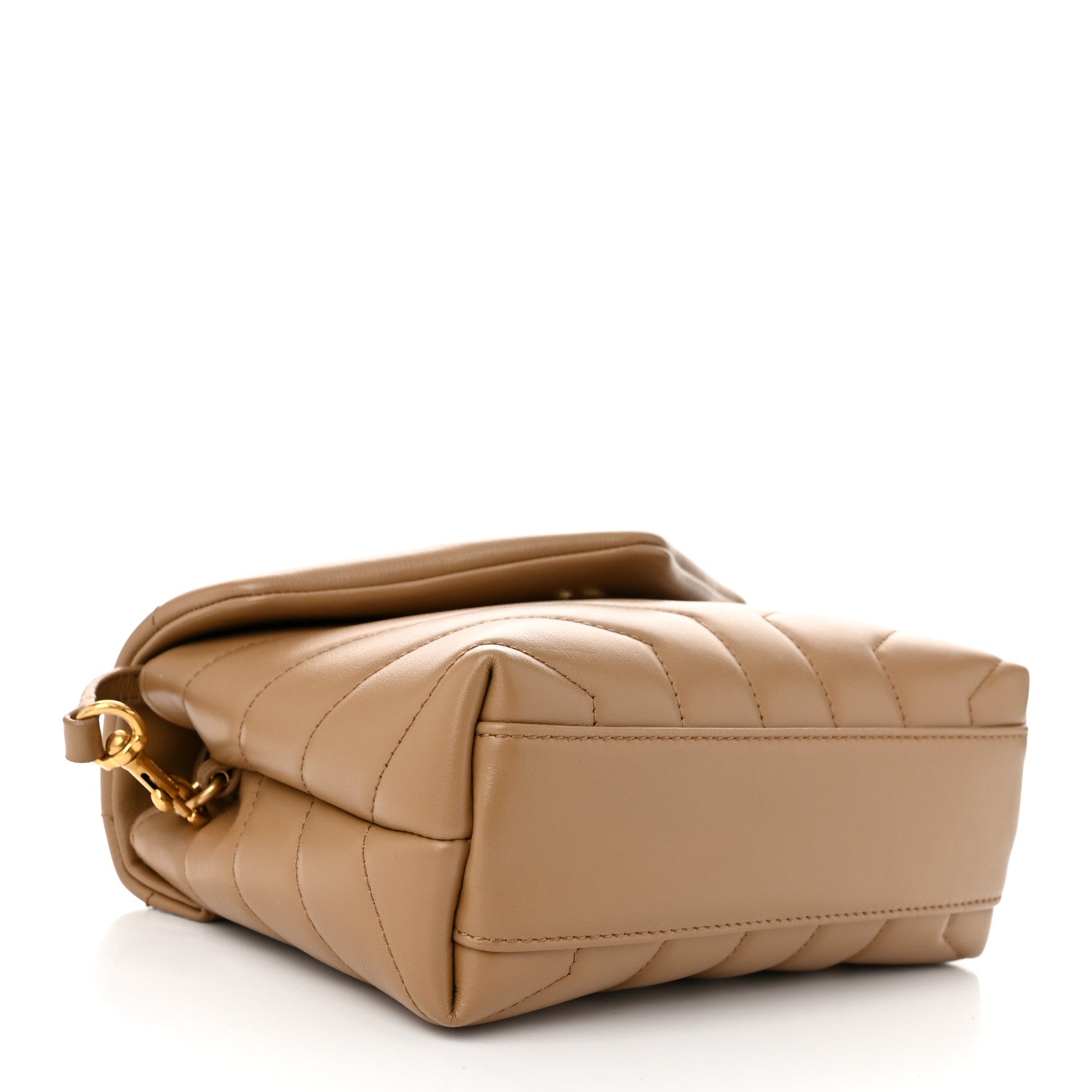 Saint Laurent Calfskin Y Quilted Monogram Toy Loulou Crossbody Bag Latte 4 of 10