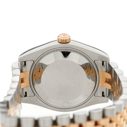 Rolex Stainless Steel 18K Everose Gold Diamond 31mm Oyster Perpetual Datejust Watch Chocolate Roman 178271 4 of 5