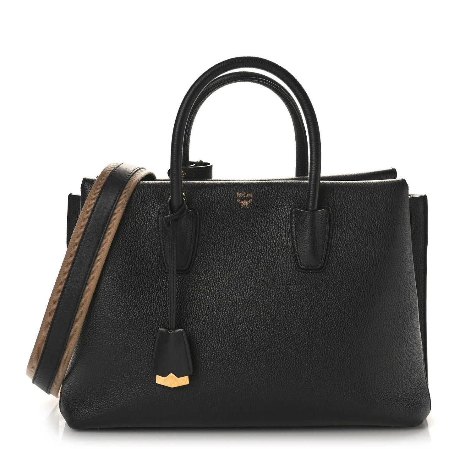 Grained Calfskin Large Milla Tote Black