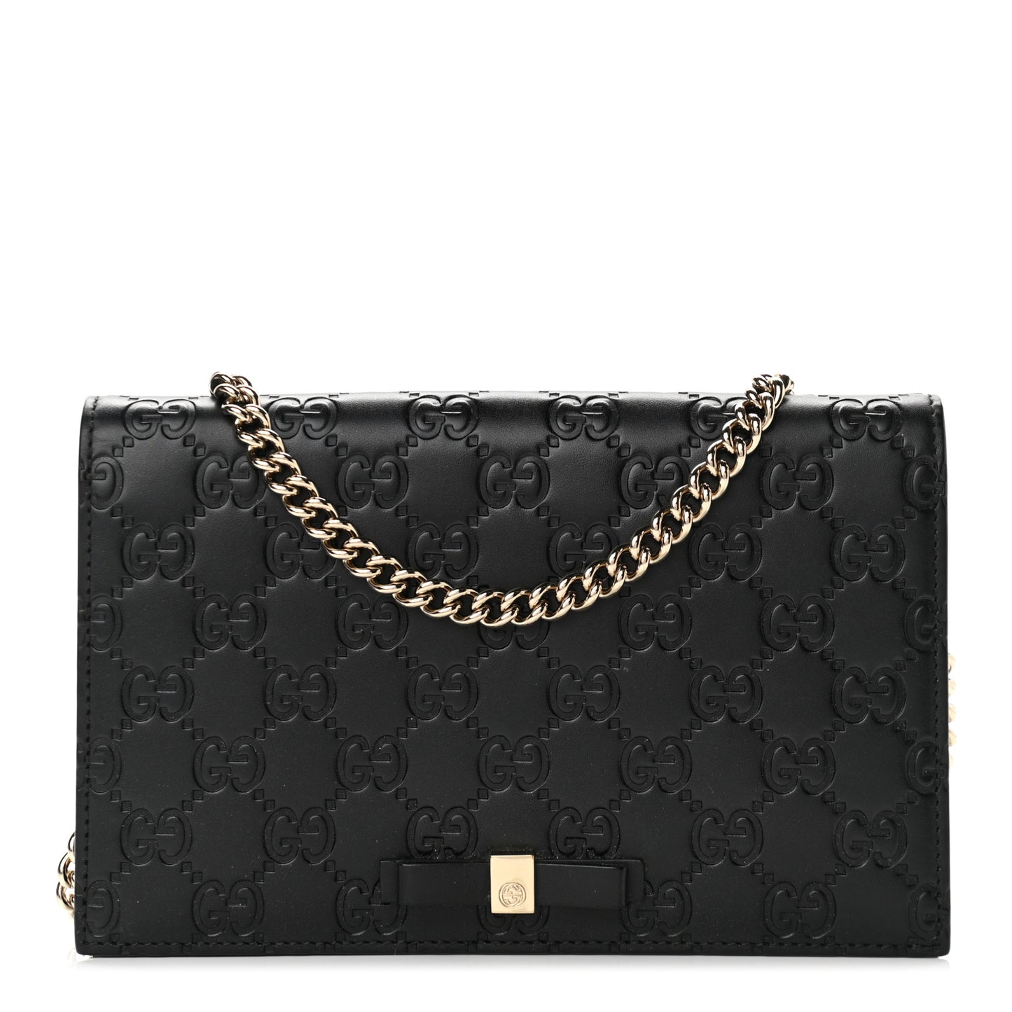 Guccissima Signature Bowy Chain Wallet Black