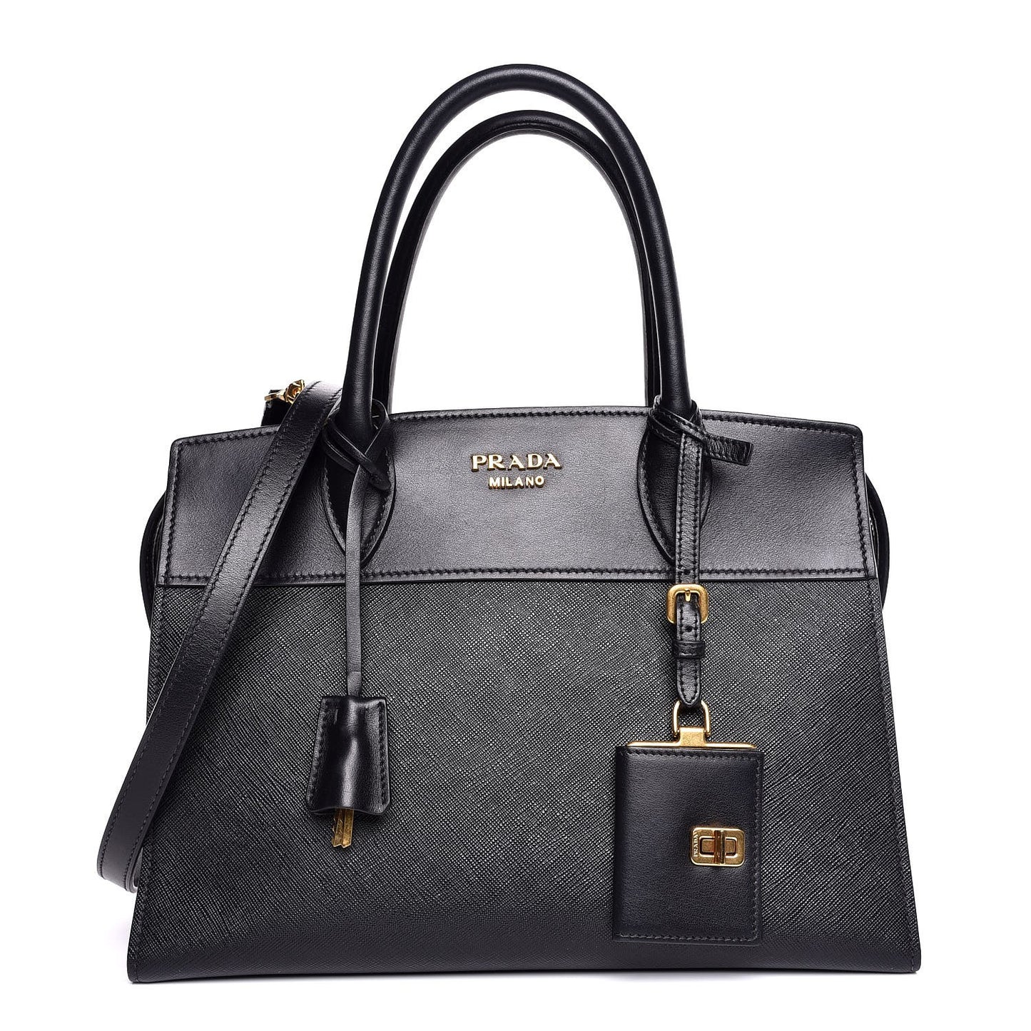 Saffiano City Calfskin Medium Esplanade Tote Black