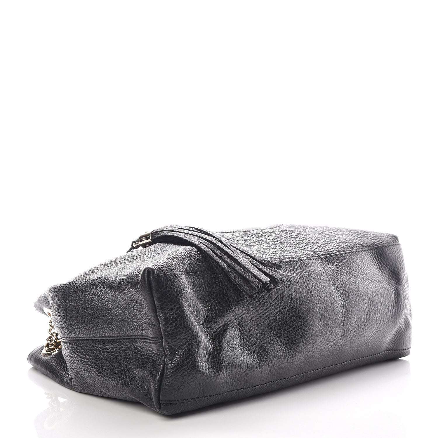 Gucci Pebbled Calfskin Medium Soho Chain Shoulder Bag Black 4 of 14