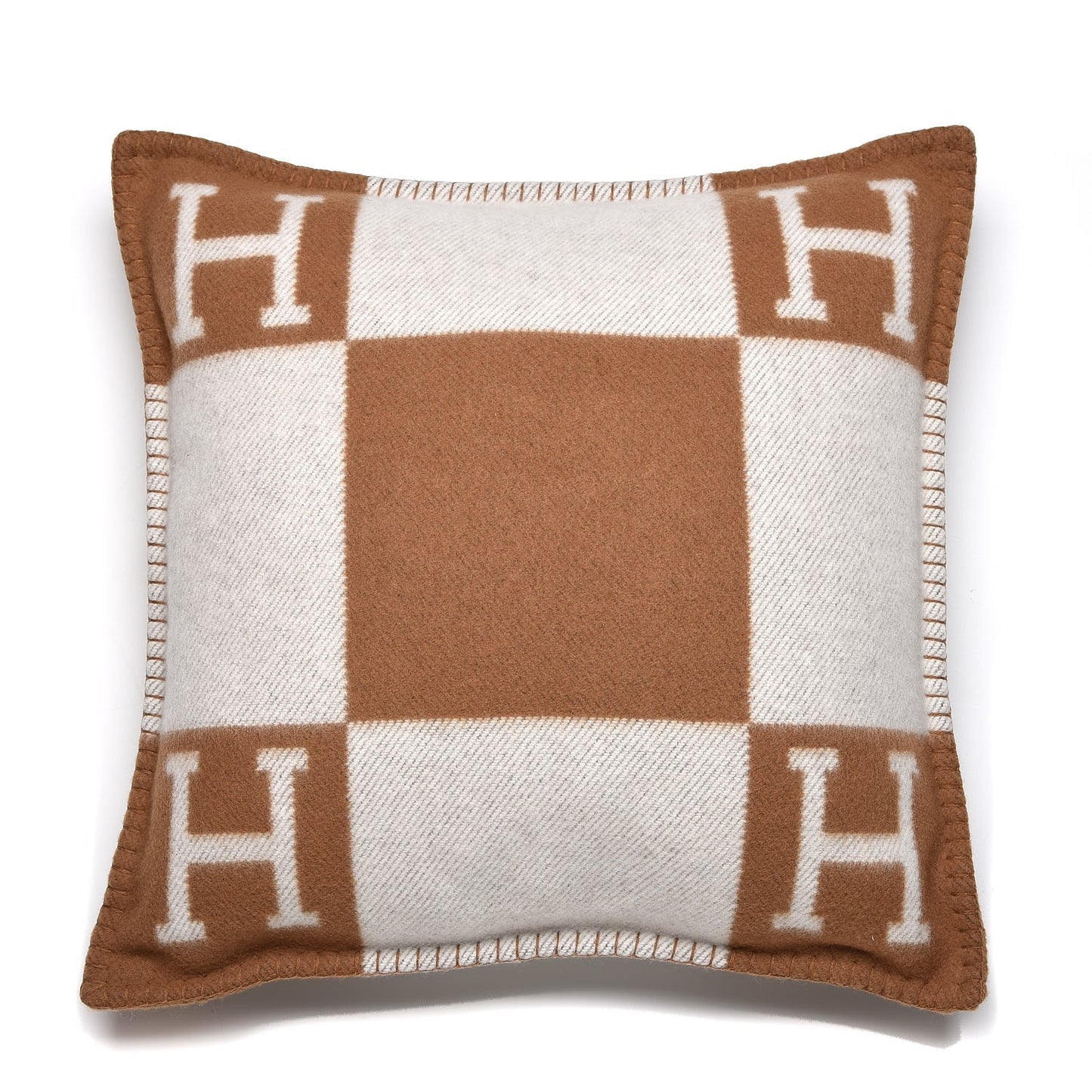 Wool Cashmere Avalon Pillow PM Ecru Camel