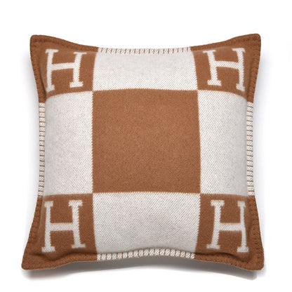 Hermes Wool Cashmere Avalon Pillow PM Ecru Camel 1 of 6