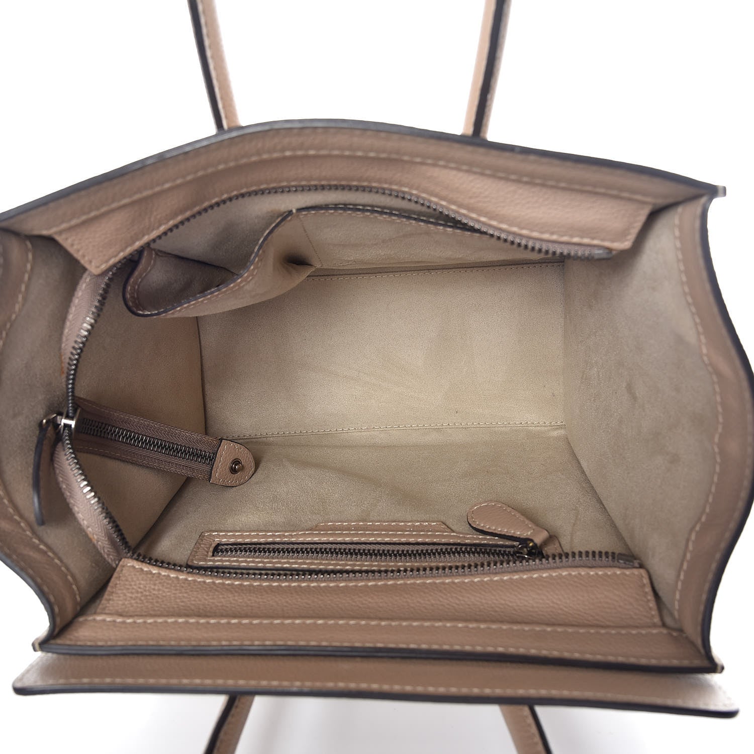 Celine Drummed Calfskin Micro Luggage Dune 7 of 9