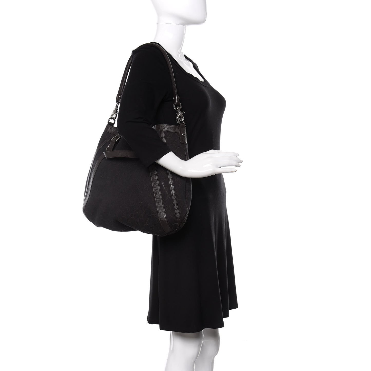 Monogram Medium Abbey Convertible Tote Dark Brown