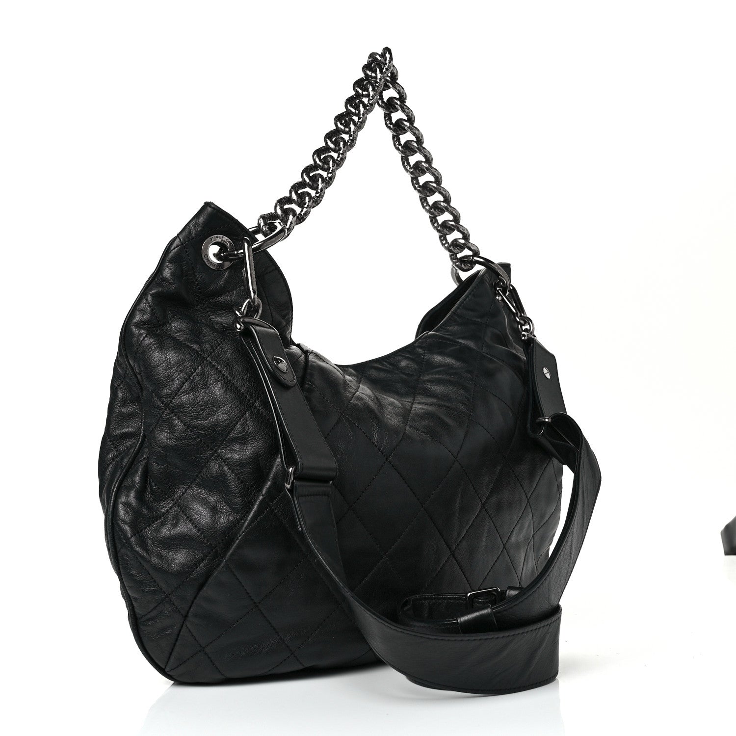 Chanel Calfskin Coco Pleats Hobo Black 2 of 8