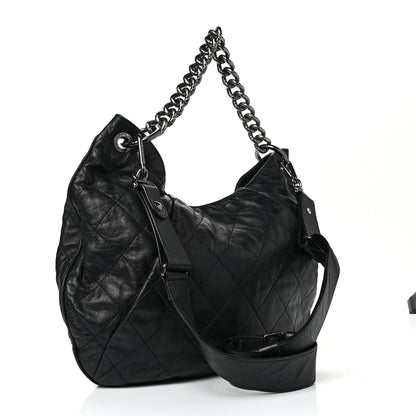 Chanel Calfskin Coco Pleats Hobo Black 2 of 8