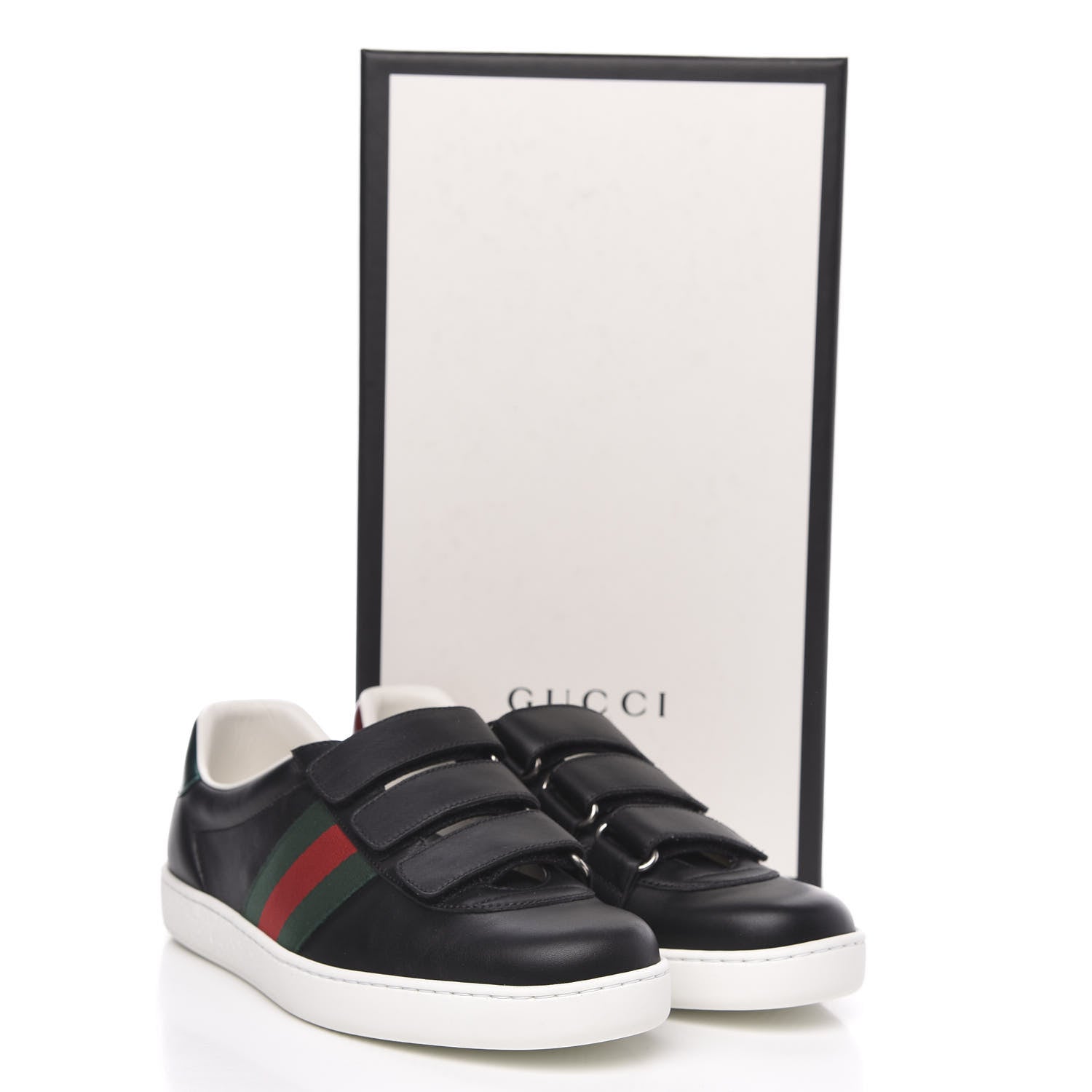 Gucci Calfskin Miro Soft Web Mens Sneakers 8 Black 9 of 9