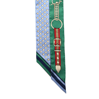 Hermes Silk Grand Tralala Twilly Bleu Ciel Vert 2 of 5