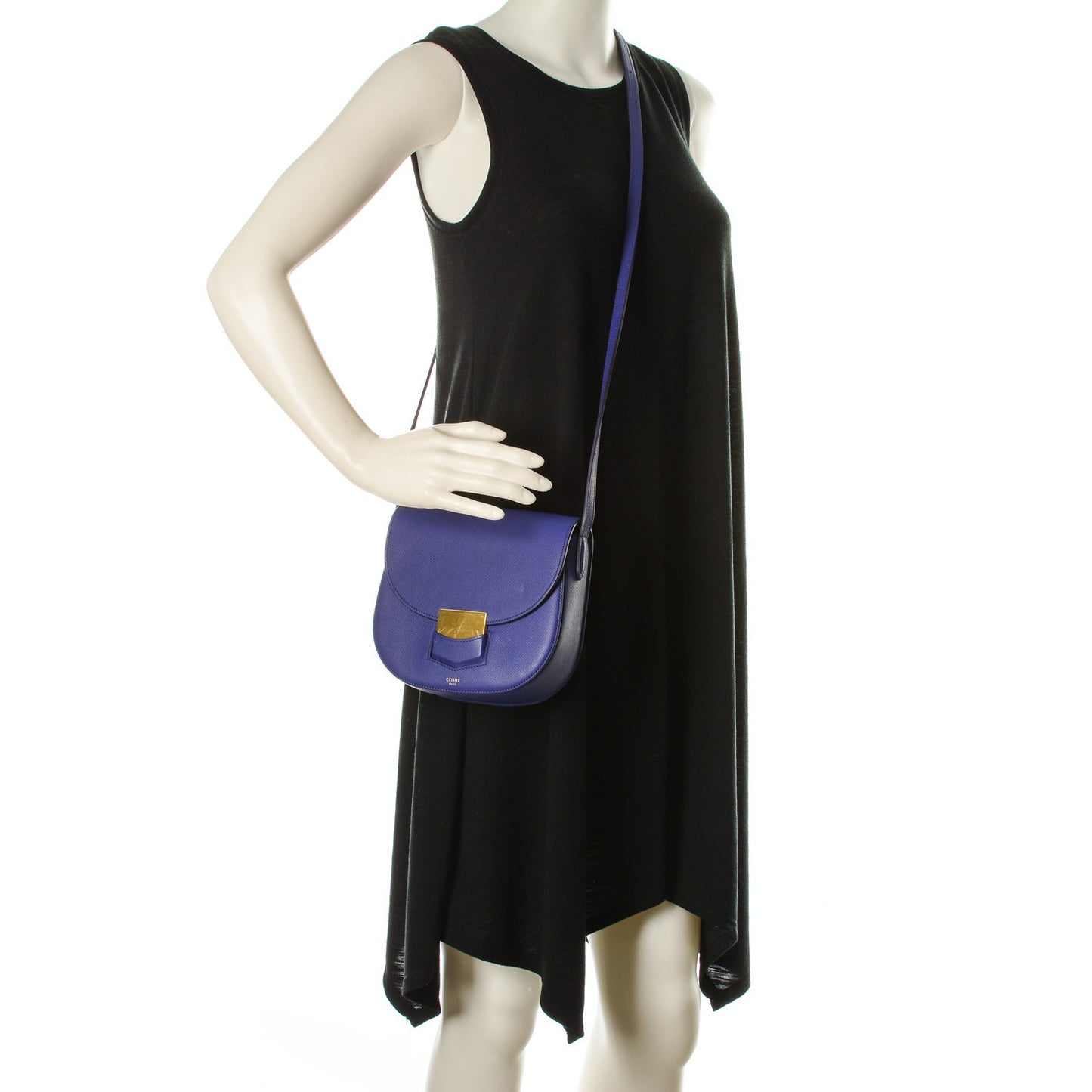 Grained Calfskin Small Trotteur Indigo
